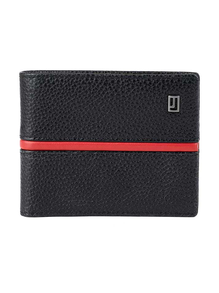 Zavin Edge Black & Red Leather Wallet